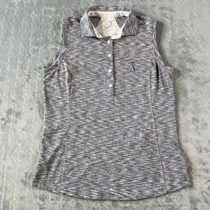 Zero Restriction Polo Shirt Women Small Gray Sleeveless Golf Performance Stretch